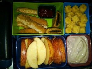 Baby Corn, Sliced Apple and More