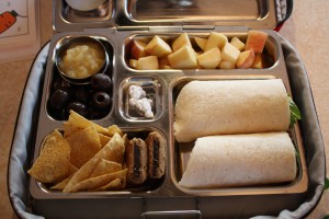 Hummus and Chips and Turkey Roll